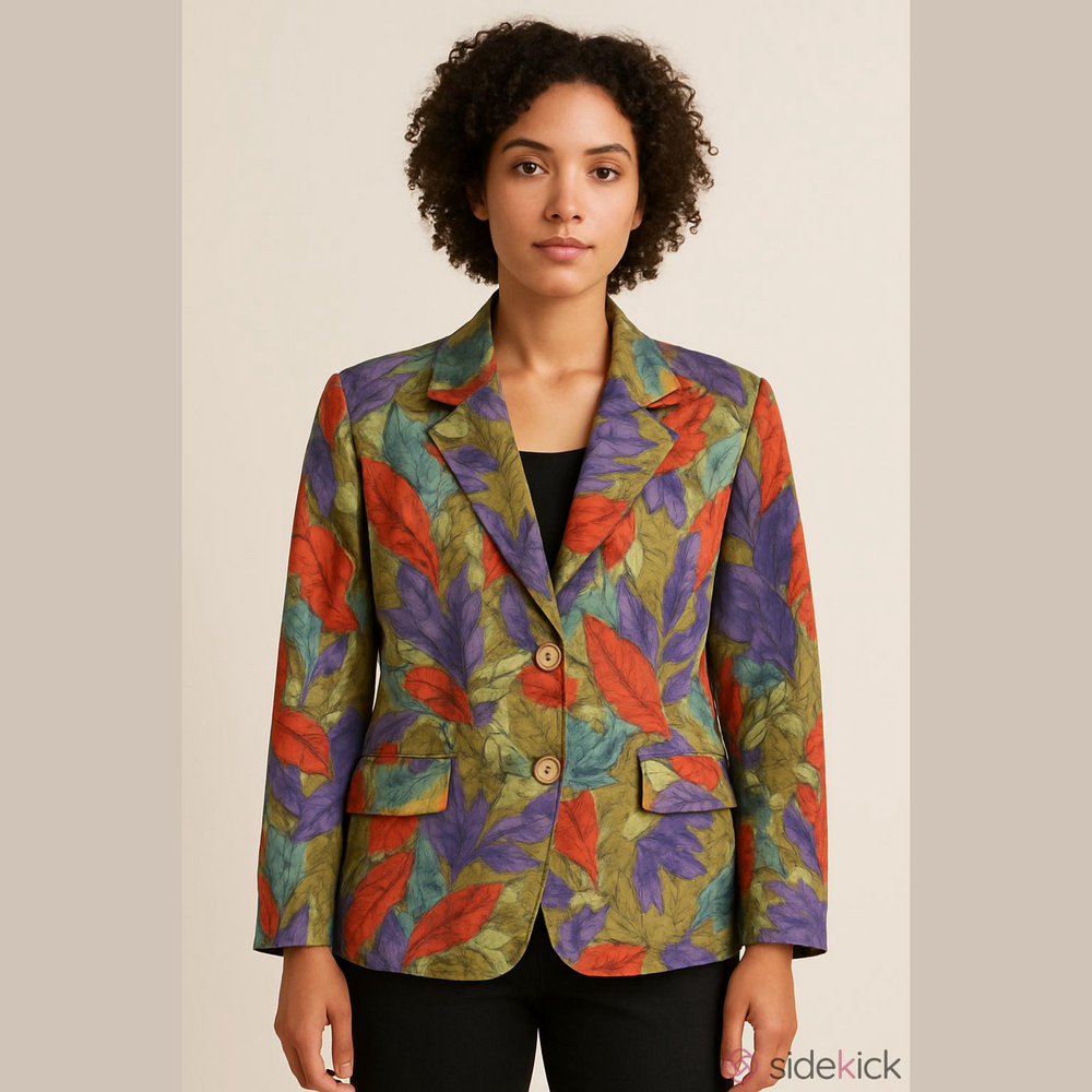 VINTAGE Como Diffusion Cotton with Abstract Pattern Blazer Size 12